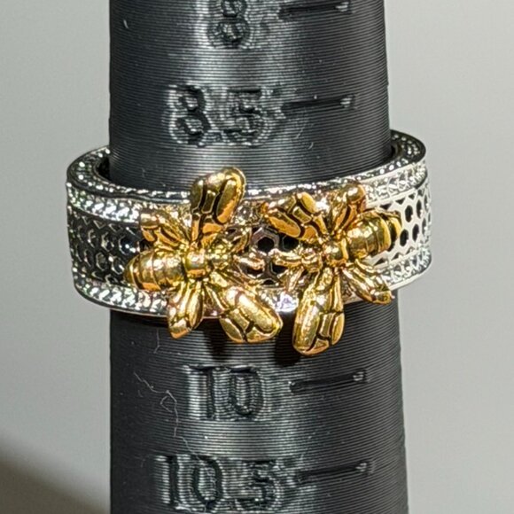 Honey Bee Honeycomb Statement Ring - size 9 - Picture 1 of 9